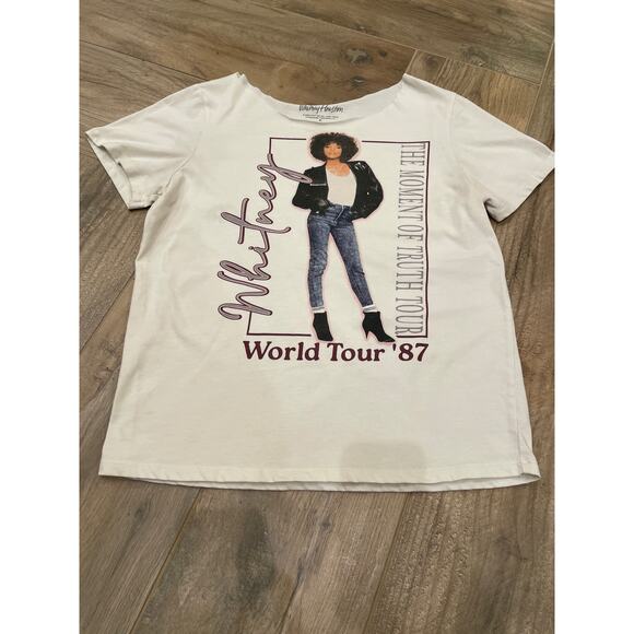 Whitney Houston T-Shirt Women’s Small White The Moment of Truth 1987 Tour - Picture 1 of 6
